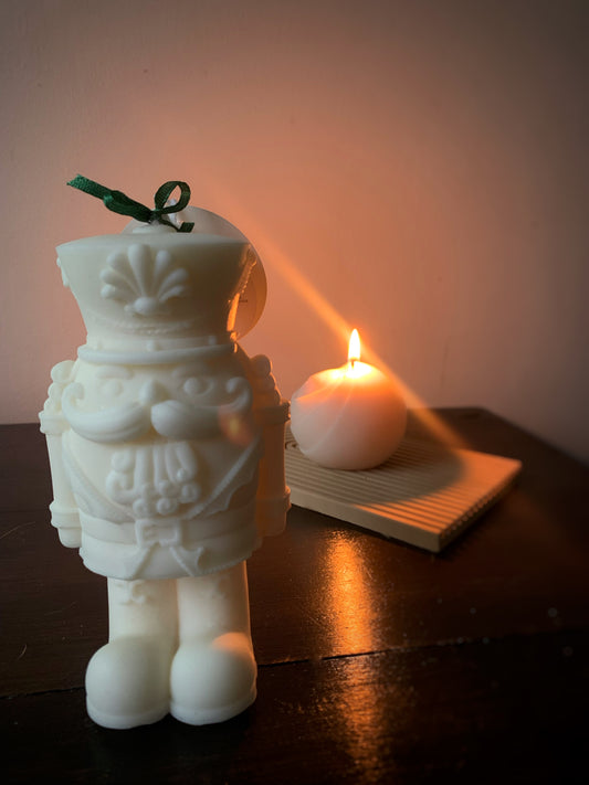 Nutcracker shaped candle