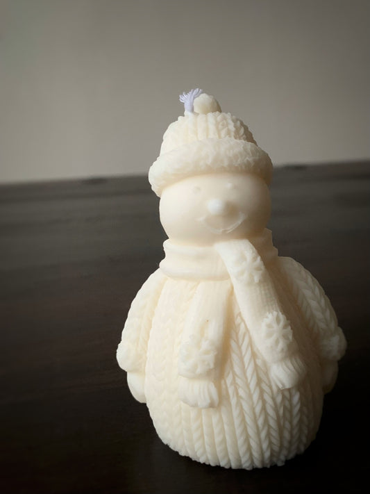 Snowman shaped candle