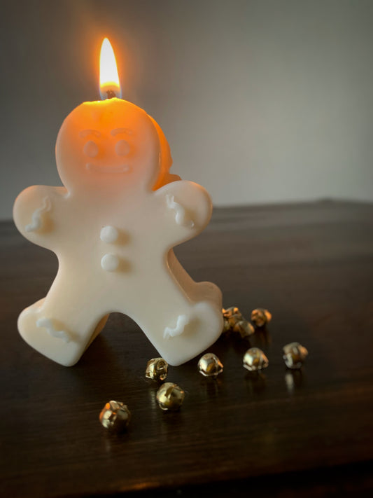 Gingerbread Man shaped candle