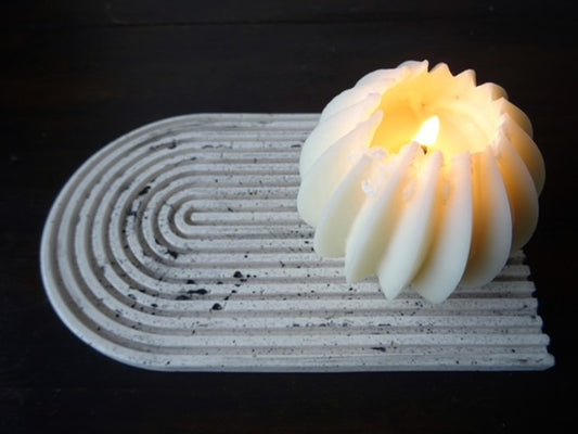 Ornamental Ribbed Sphere Candle